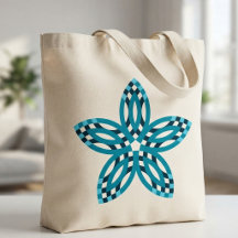 Modern turkosblå geometrisk stjärnblomma anpassad