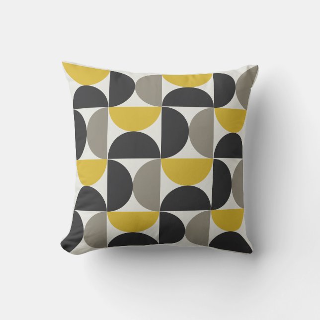 Modern turmeric Gunmetal i mitten av århundradet Kudde (Framsida)
