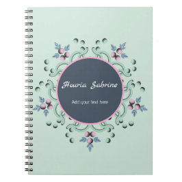 Modern turquoise Pink Floral Mandala Doodles  Anteckningsbok