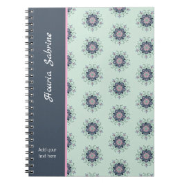 Modern turquoise Pink Floral Mandala Doodles  Anteckningsbok