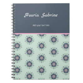 Modern turquoise Pink Floral Mandala Doodles  Anteckningsbok