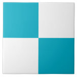 Modern Turquoise White Checkered Ceramic Tile Kakelplatta<br><div class="desc">This minimalist ceramic tile features a modern checkered pattern in turquoise and white. The colors are customizable in the Designer tool.</div>