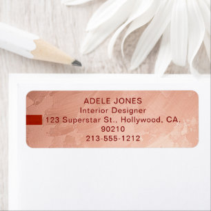 Modern Tuscan Rose Gold & Red Redigerbar Returadress Etikett