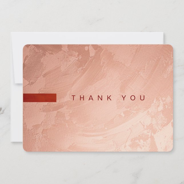 Modern Tuscan Rose Gold & Red Redigerbar Tack Kort (Framsida)