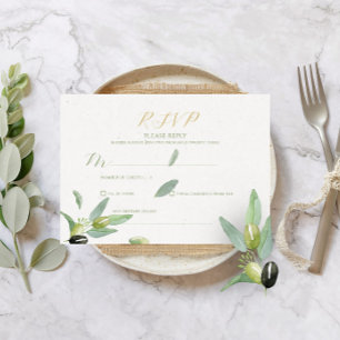 Modern Tuscany Olivlöv Gren-RSVP KORT