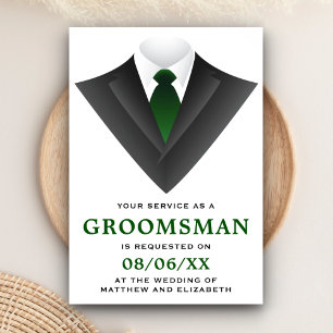 Modern Tuxedo Groomsman-begäran Inbjudningar