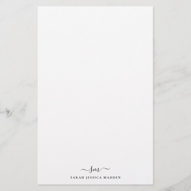 Modern tv monogram initialt flickaktigt script med brevpapper (Framsida)