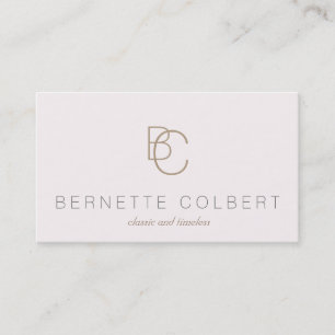 Modern två första Rosa i Monogram Blek Beauty Visitkort