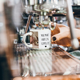 Modern två foto   Du gör vårt liv färdigt Espressomugg