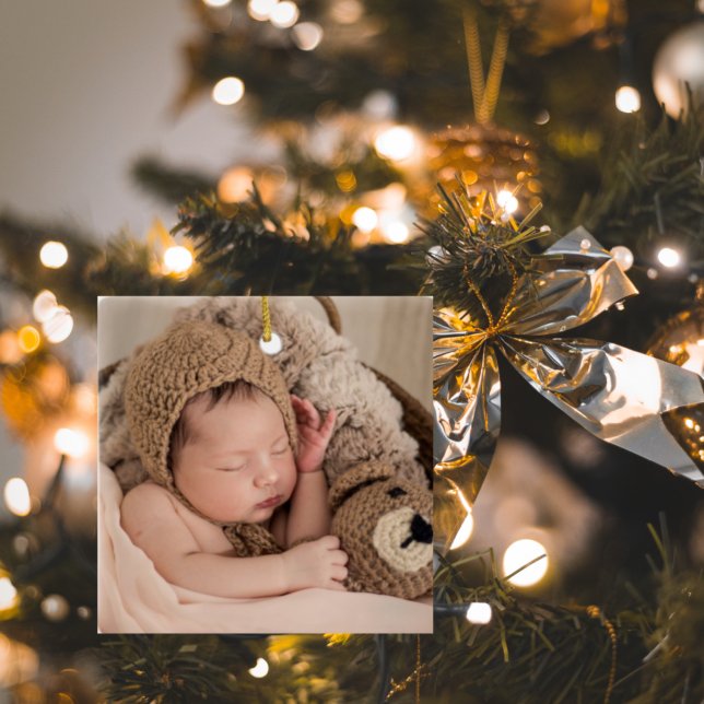 Modern två foto | Du gör vårt liv färdigt Julgransprydnad Keramik (Skapare uppladdad)