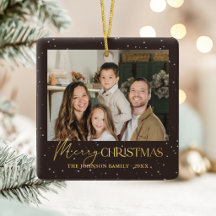 Modern Två Foto Familj God Jul