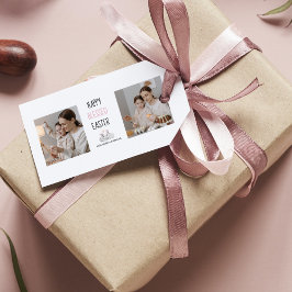 Modern två foto | Lycklig Blank Påsk | Bunny Presentetikett