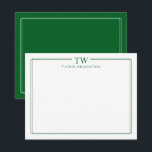 Modern Två Initialer Ljusgräns Brevpapper Anteckningskort<br><div class="desc">Denna design har en tunn dubbel ram med plats för en 2-bokstavs monogram och namn/text högst upp. Klicka på knappen Anpassa om du vill justera designelementen och/eller ytterligare ändra texten! Variationer av denna design, ytterligare färger samt kompletterande produkter finns tillgängliga i vår butik, zazzle.com/store/doodlelulu. Kontakta oss om du vill ha...</div>