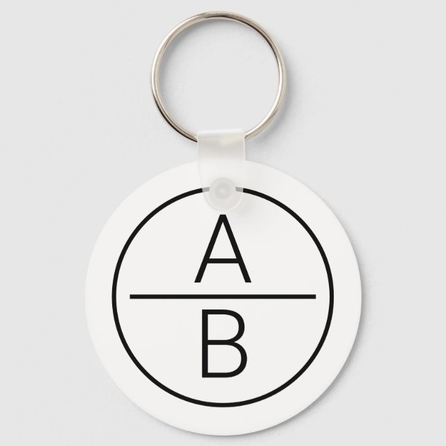 Modern två initialers monogram nyckelring (Framsida)