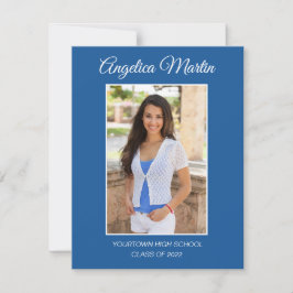 Modern tvåsidig blå Studenten 3-fotoklass 2022