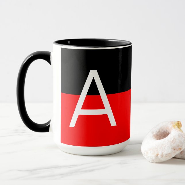 Modern tvåtone-monogram mugg (Med munk)