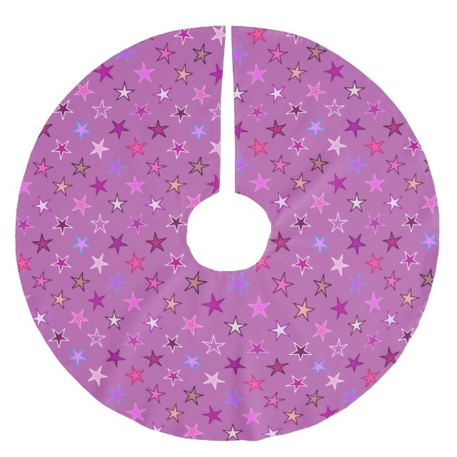 Modern tvillingstapel, våld, plommon och Rosa Julgransmatta Borstad Polyester (Framsidan)