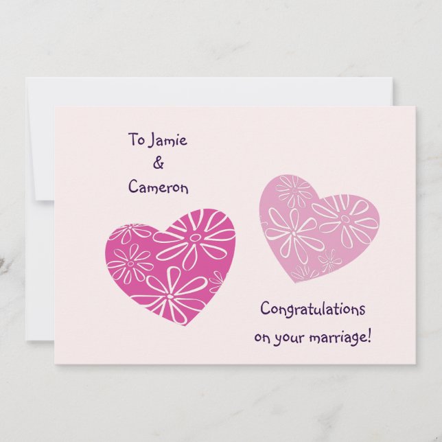 Modern tvillingtid Gratulerar på Bröllop-kortet Inbjudningar (Framsida)