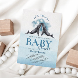 Modern Twillingar för Rustic Ocean-babyduschinbjud Inbjudningar