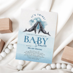 Modern Twillingar för Rustic Ocean-babyduschinbjud Inbjudningar