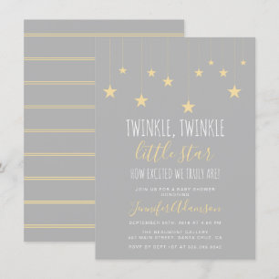 Modern Twinkle Little Star Baby Shower-inbjudan Inbjudningar