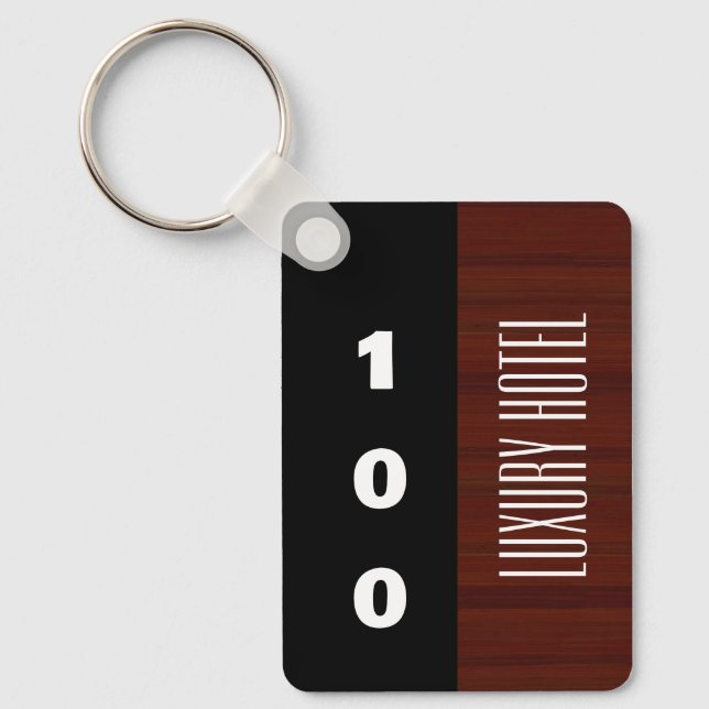Modern Two-Tone Wood Grain Hotel Keychain Nyckelring (Framsida)