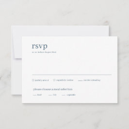 Modern Typ Blå och Vit Minimalistisk Bröllop OSA Kort