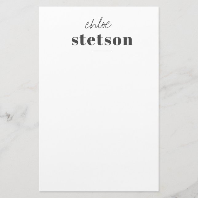 Modern typ personlig skrivmaterial brevpapper (Framsida)