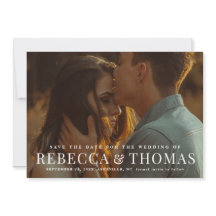 Modern Type Photo Bröllop spara datum