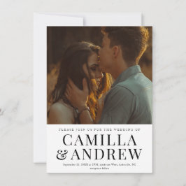 Modern Type Photo Elegant bröllop Inbjudningar