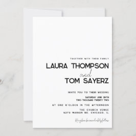 Modern Type Simple Hand Script Bröllop Inbjudningar