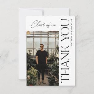 Modern Type Studenten Tack Photo Black Kort