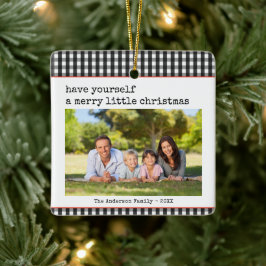 Modern Typewriter Merry Little jul Photo Julgransprydnad Keramik