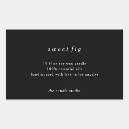 Modern typgrafi Black Packaging Candle Cosmetics Rektangulärt Klistermärke
