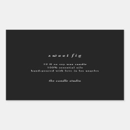 Modern typgrafi Black Packaging Candle Cosmetics Rektangulärt Klistermärke