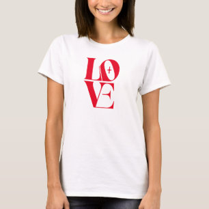 Modern typisk enkel röd Kärlek T Shirt