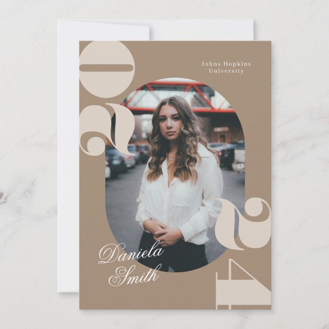 Modern Typografi 2024 Studenten Inbjudningar (Framsida)