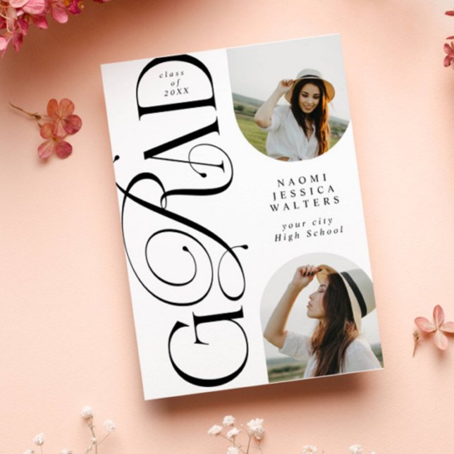 Modern typografi 2 Arkitektur Foto Elegant Examen Inbjudningar (Skapare uppladdad)