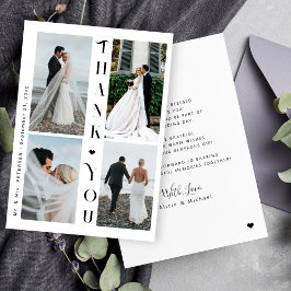 Modern typografi 4 foto bröllop tackkort julkort