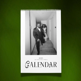 Modern typografi Anpassad Nygifta Bröllopsfoto Kalender