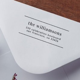 Modern typografi | Anpassat namn och Returadress Självfärgande Stämpel