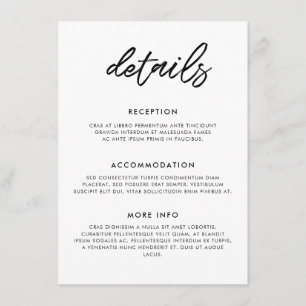 Modern typografi av gästkortet bröllop tilläggskort