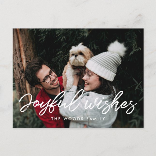 Modern typografi av Helgdag Glatt önskemål Vykort (Framsida)