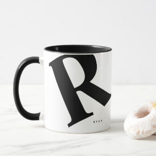 Modern Typografi av Namn Initial in Black Mugg