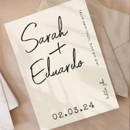 Modern typografi B&W-handskriftsfoto Qr-kod Spara Datumet