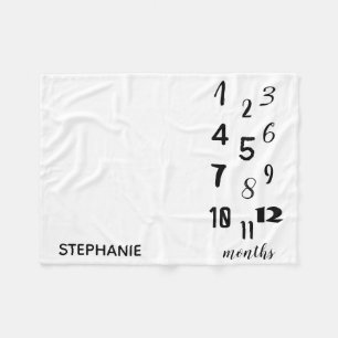 Modern Typografi Baby Milestone Blanket Fleecefilt