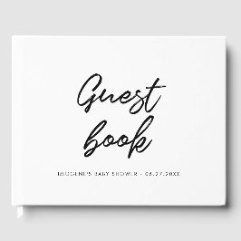 Modern typografi Baby shower Gästböcker
