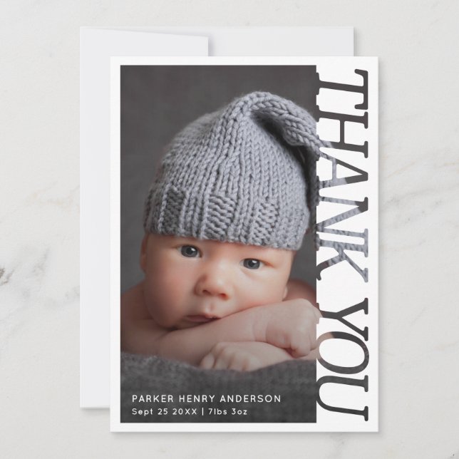 Modern typografi Baby Tack 2 Foto Kort (Framsida)