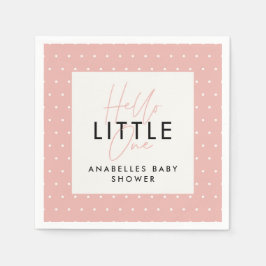 Modern typografi babydusch hej liten en pappersservett