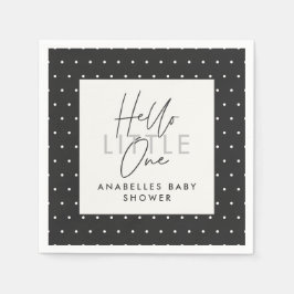 Modern typografi babydusch hej liten en pappersservett